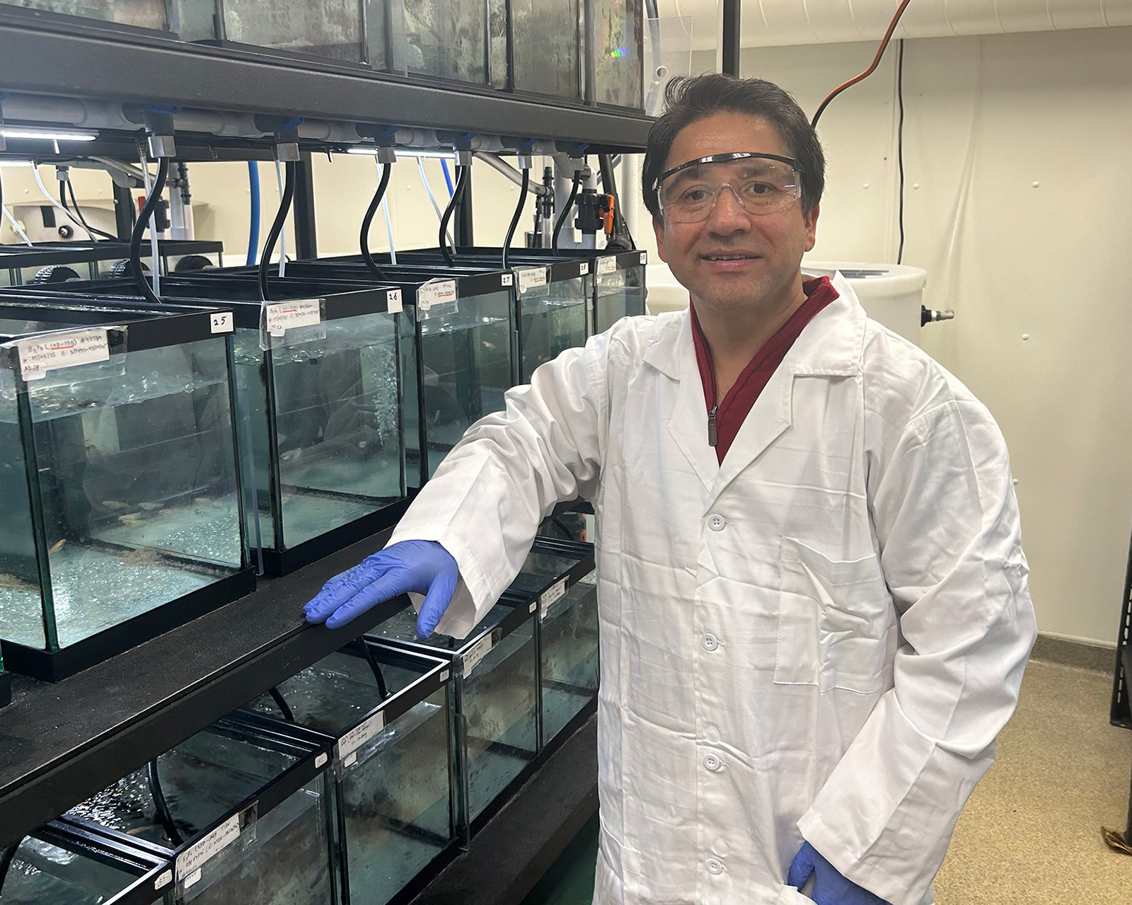 Ramji Bhandari in his lab