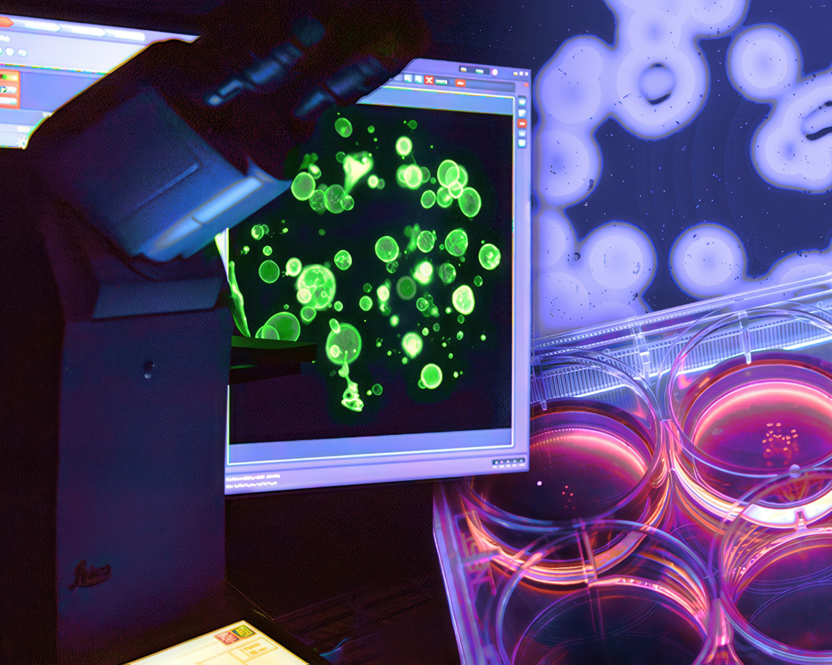 Organoids are one new approach methodology (NAMs) scientists can leverage alongside mouse models to better explore research questions. Photo illustration by Evan Johnson, Division of Research