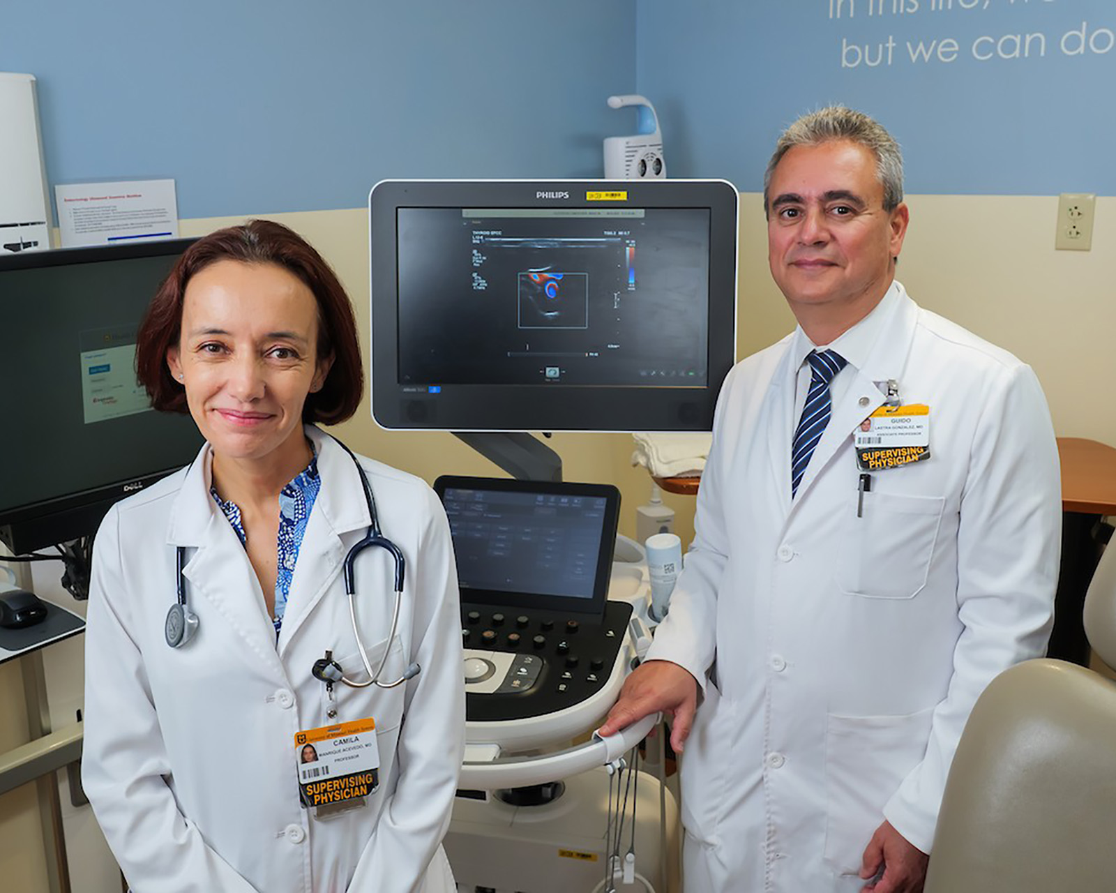 Camila Manrique-Acevedo and Guido Lastra in clinic
