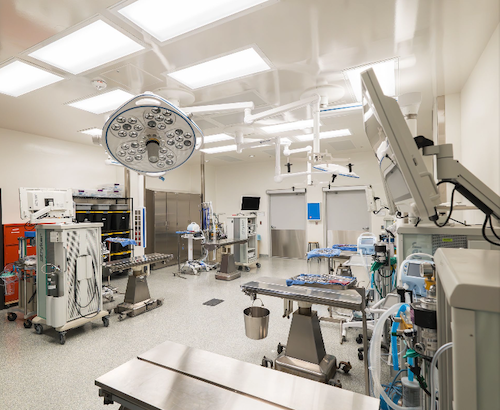 NextGen Surgical Suite, with instruments and equipment in an emopty lab room.